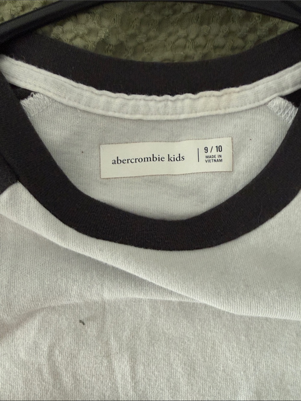 abercrombie kids White Tee with Black Collar